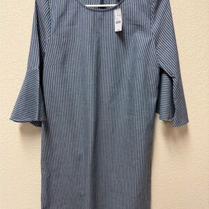 NWT, J. Crew Blue and White Striped Dress